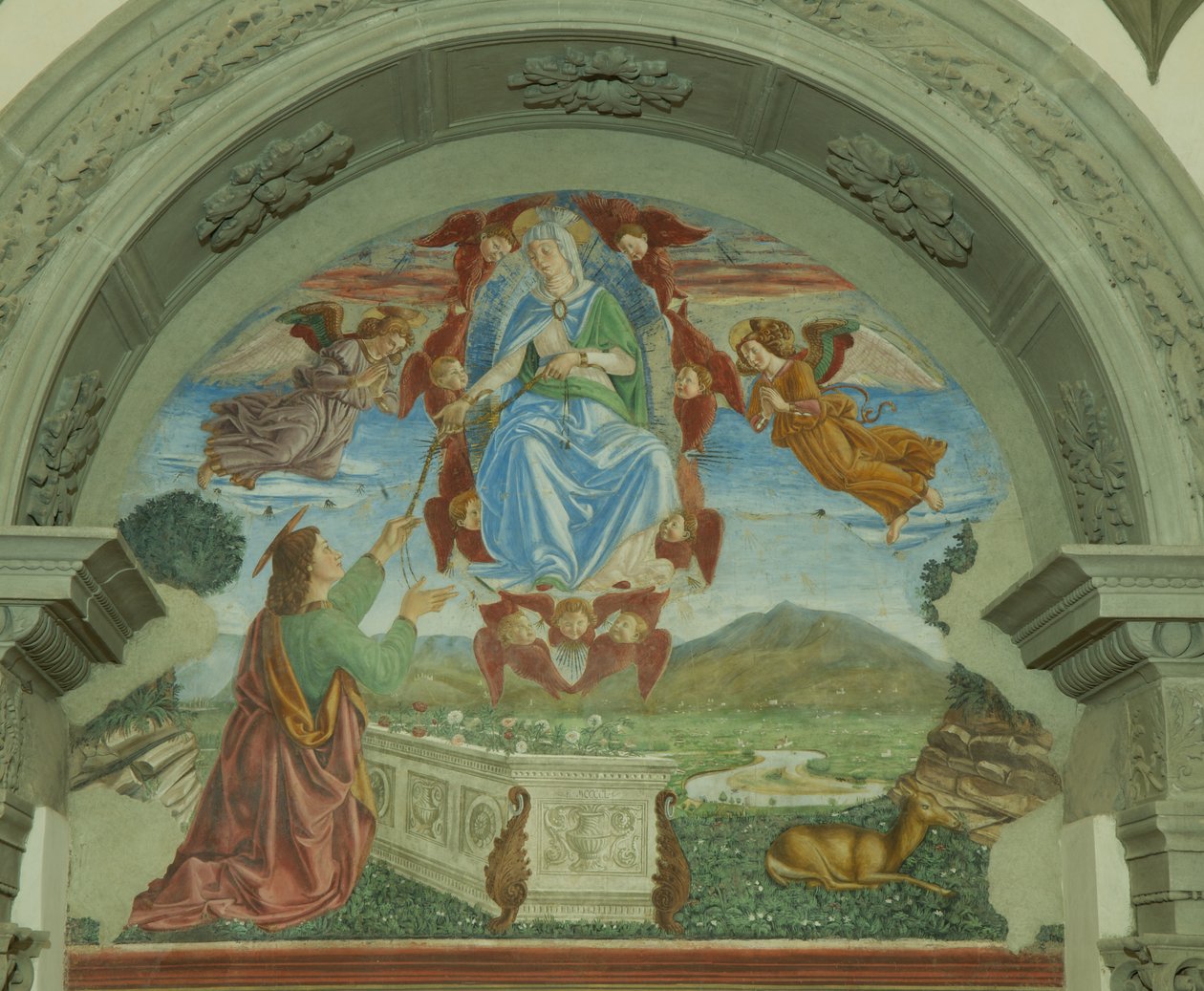 Jungfru Marias antagande av Florentine School