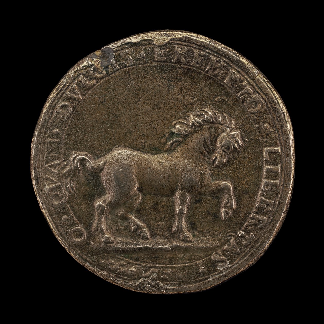Horse Pawing the Earth, c.1545 (gjutet icke-sterling silver) (baksidan av 6240388) av Florentine School