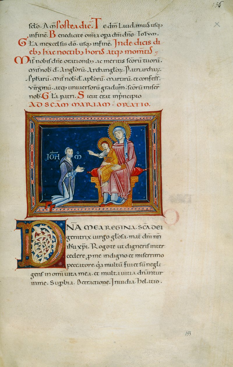 Madonna på sin tron med barnet och donatorn (Cod. Pluteo XVII.3, ca 155) av Florentine School