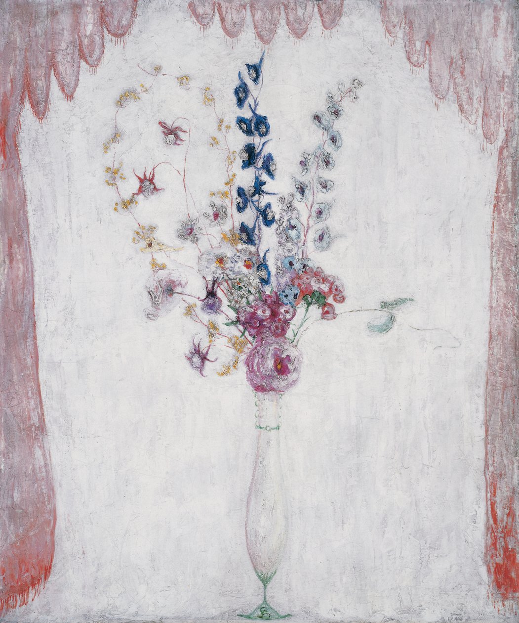 Delphinums and Columbine, ca 1923 (olja på duk) av Florine Stettheimer