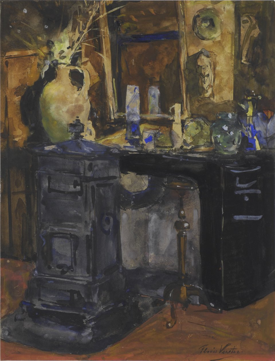  Gezicht in het atelier van Floris Verster.nEnglish: View on the workshop of Floris Verster.n av Floris Verster