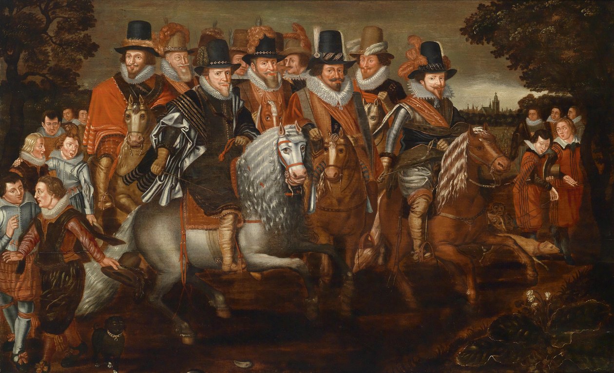 Moritz (1567-1625), Philipp Wilhelm (1558-1618), Friedrich Heinrich (1584-1647) av Follower of Adriaen van de Venne