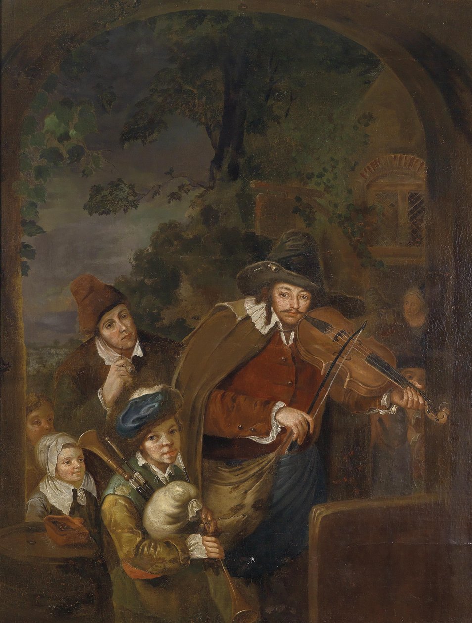 Turistmusiker av Follower of Christian Wilhelm Ernst Dietrich