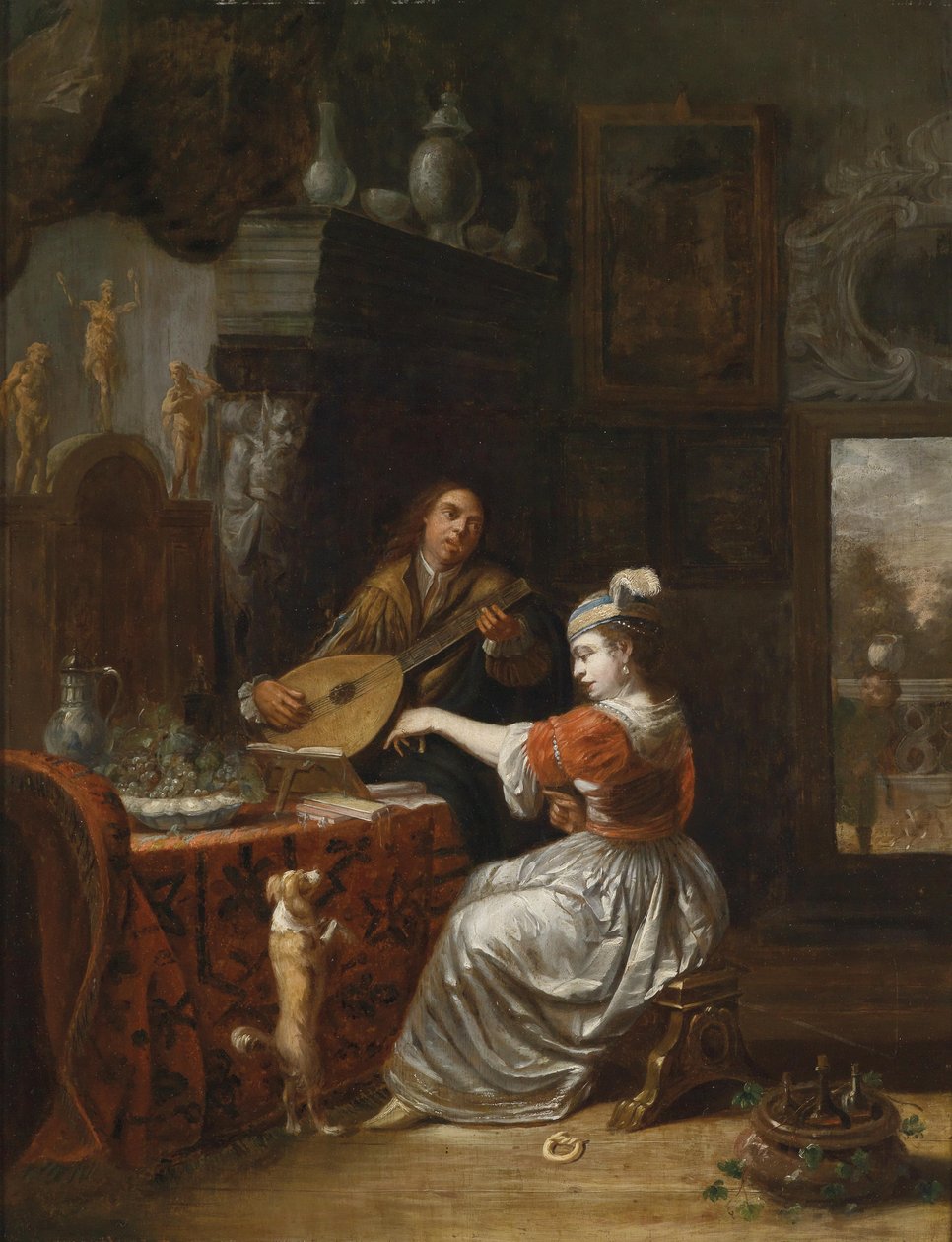 Die musikalische Liebeserklärung av Follower of Gabriël Metsu