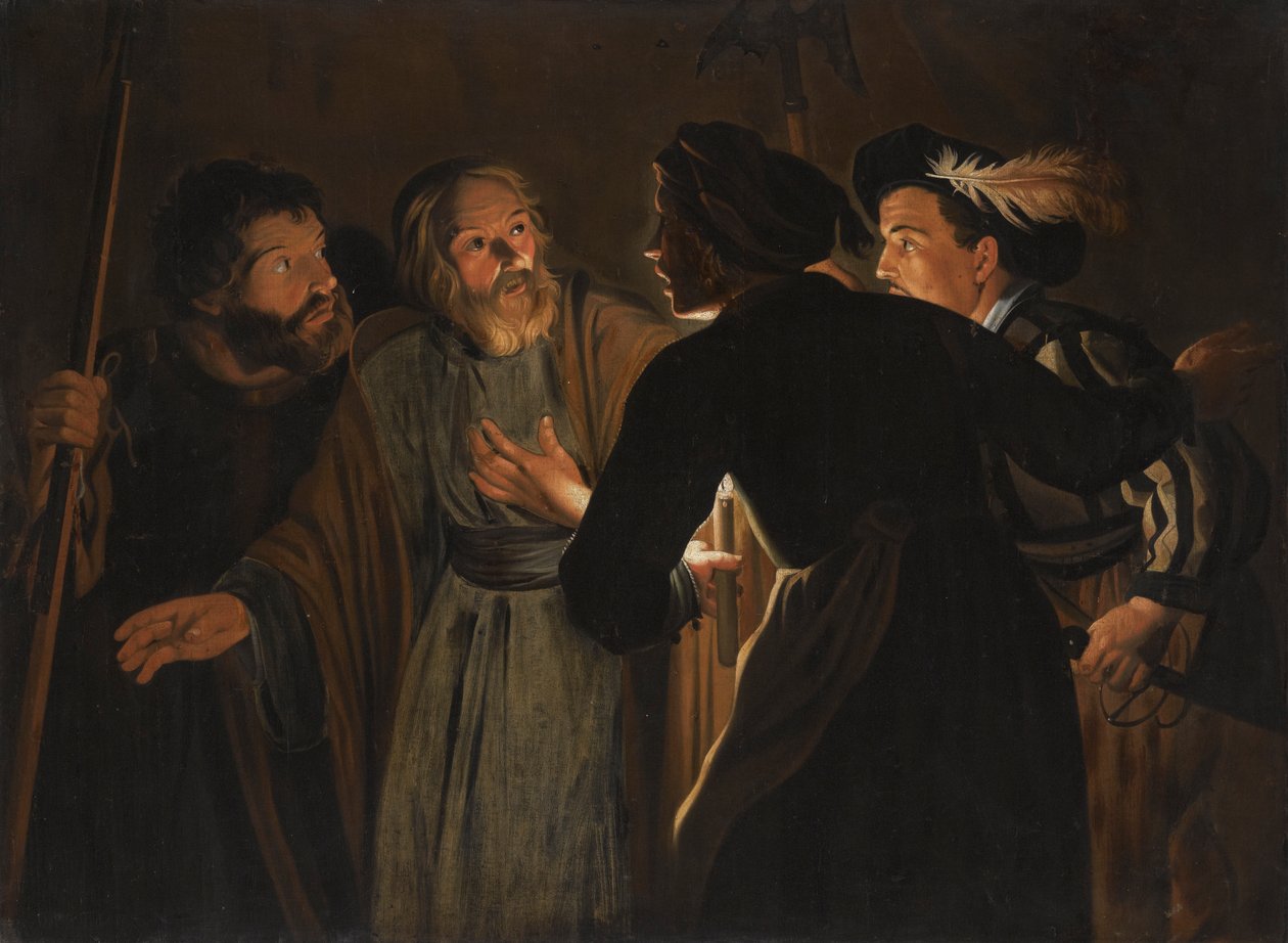 Förnekandet av Sankt Petrus av Follower of Gerard Seghers