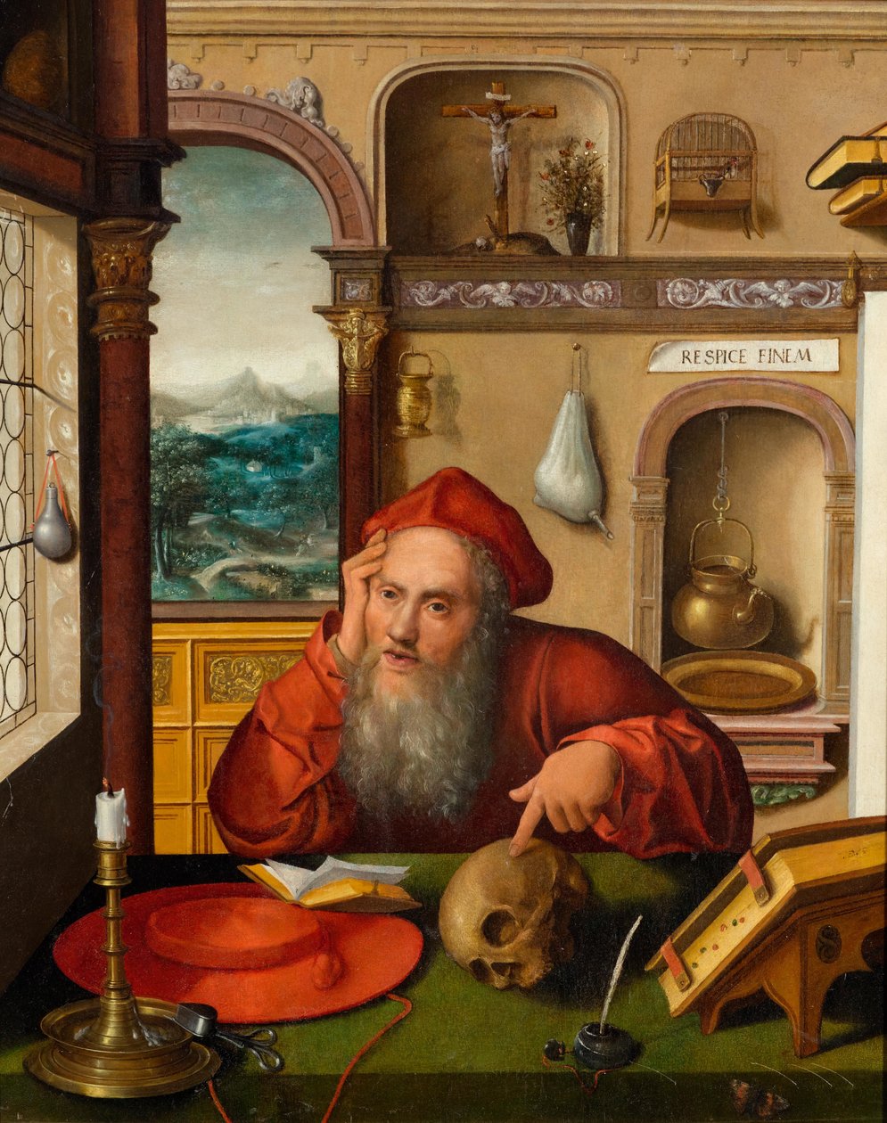 Saint Jerome i fallet av Follower of Joos van Cleve