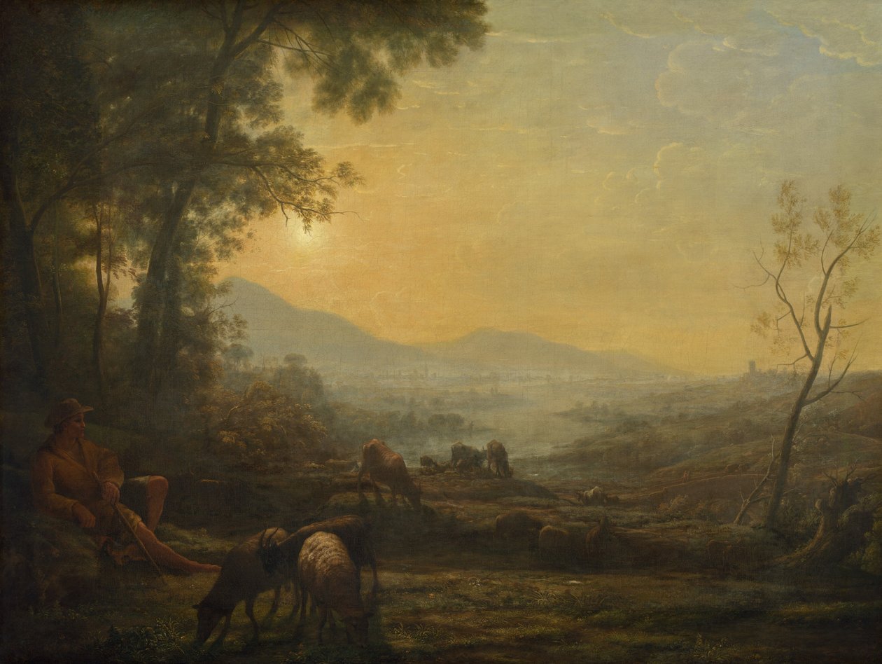 Herdsman av Follower of Claude Lorrain