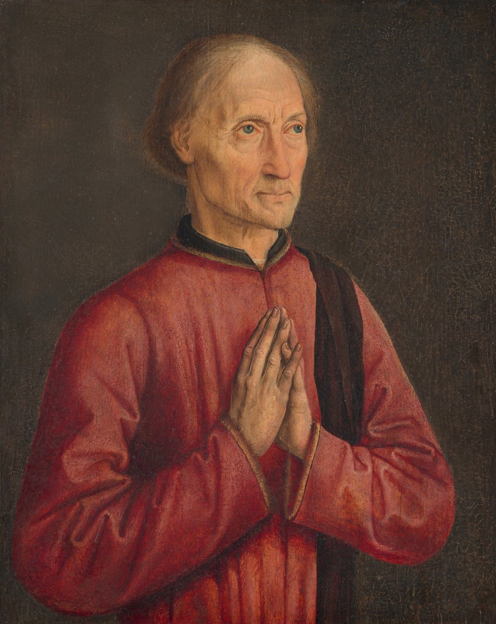 Porträtt av en donator av Follower of Dirck Bouts