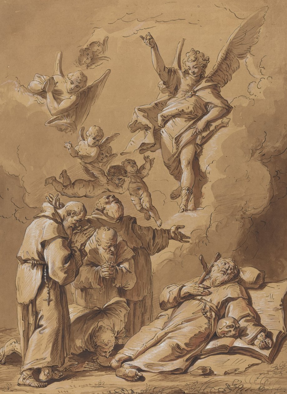 En helig broders död av Follower of Francesco Fontebasso
