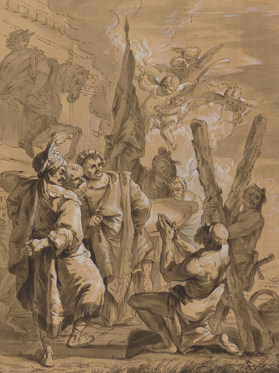 Sankt Andreas martyrskap av Follower of Francesco Fontebasso