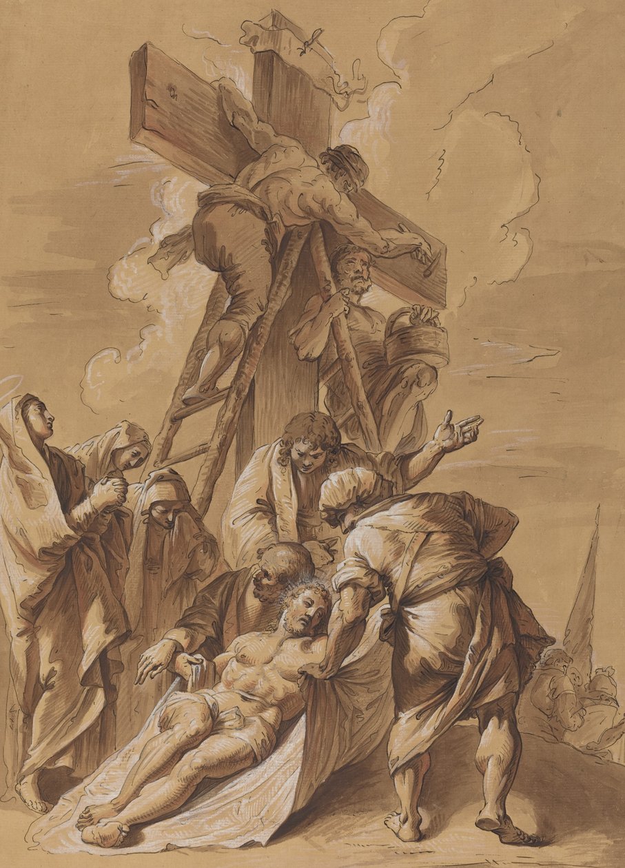 Depositionen av Follower of Francesco Fontebasso