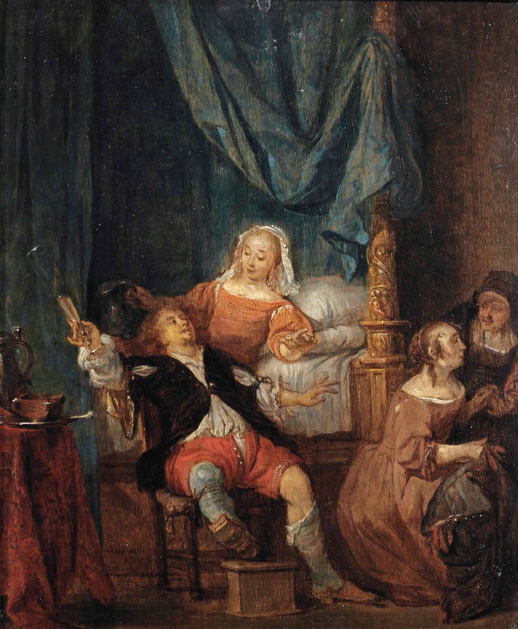 Den förlorade sonen på bordellen av Follower of Gabriël Metsu