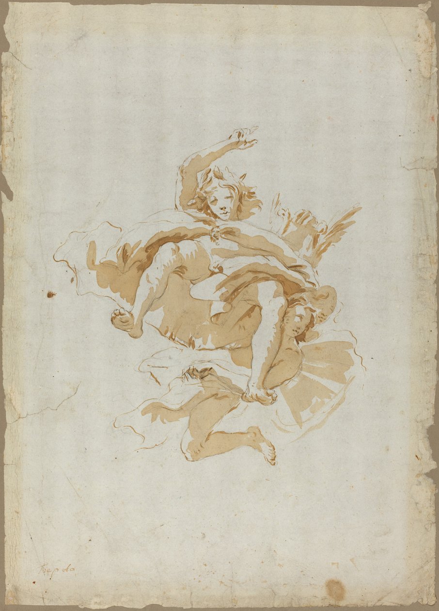 Ritning för en takfresko av Follower of Giovanni Battista Tiepolo