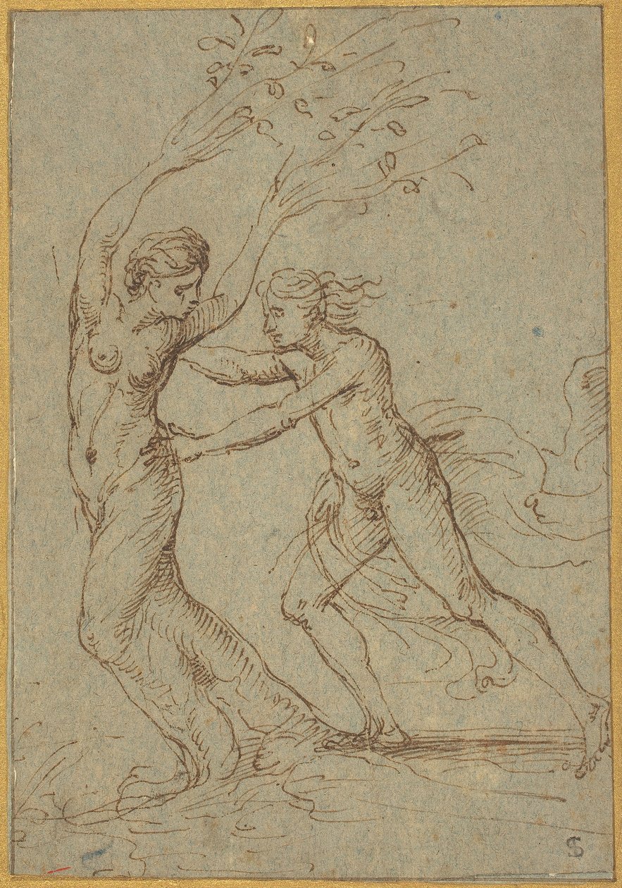 Apollo och Daphne av Follower of Giulio Romano