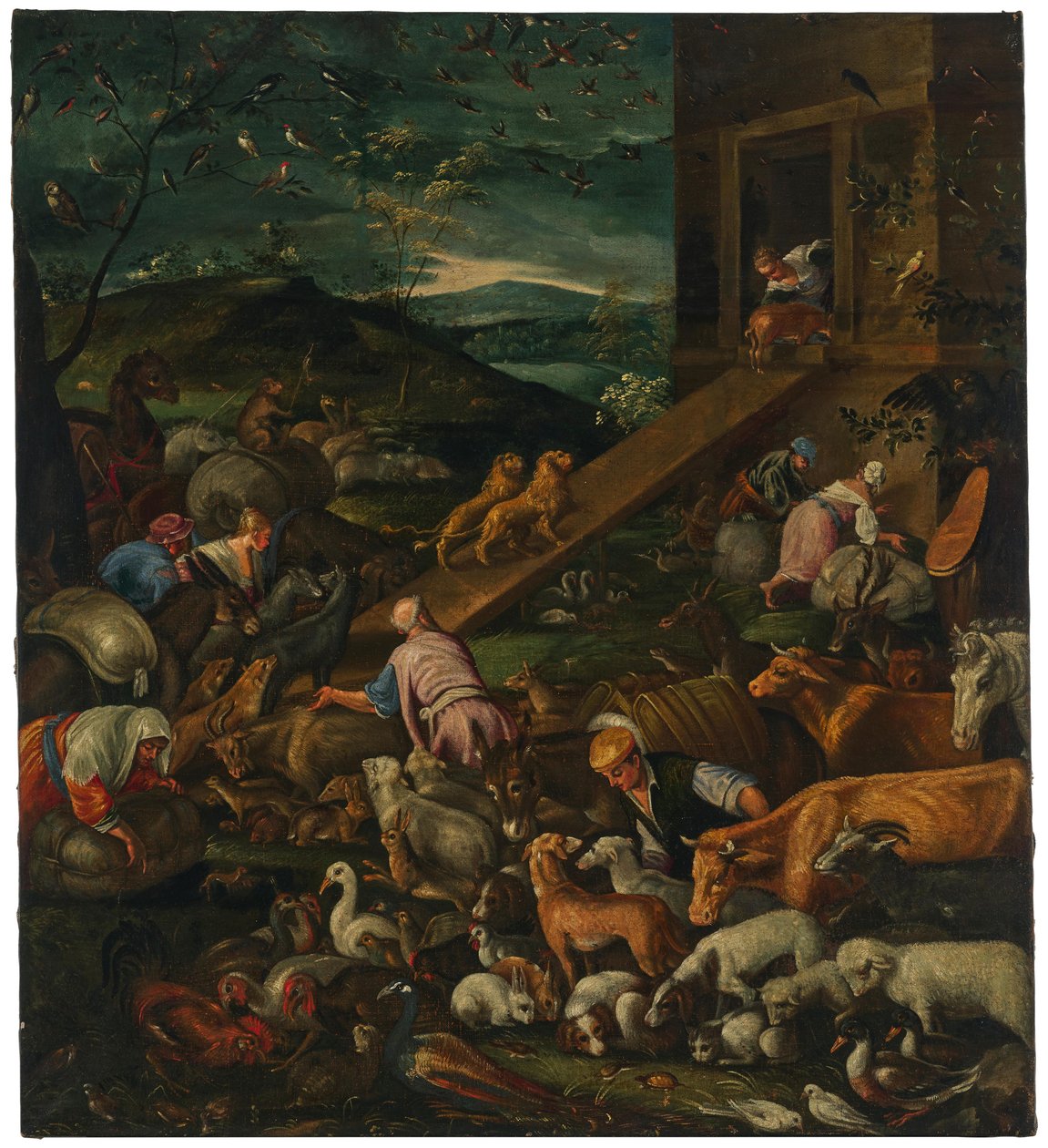 Jacopo Bassano (efterträdare) Djurens inträde i Noaks ark av Follower of Jacopo Bassano