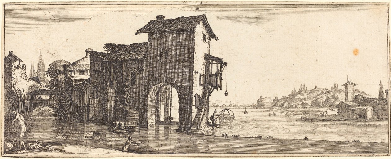 Vattenkvarnen av Follower of Jacques Callot