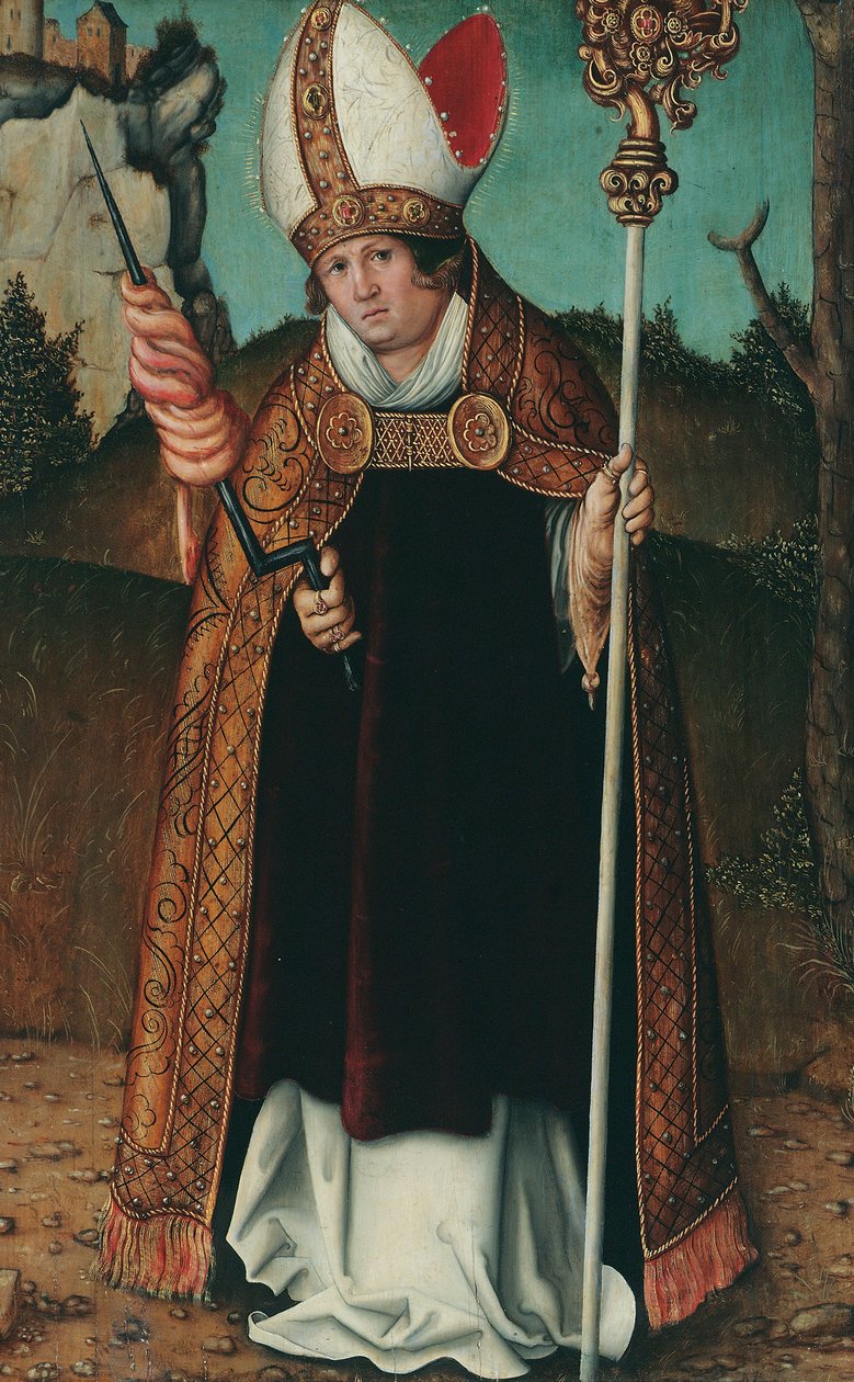 tyska:  Hl. Erasmus Sankt Erasmus av Follower of Lucas Cranach the Elder