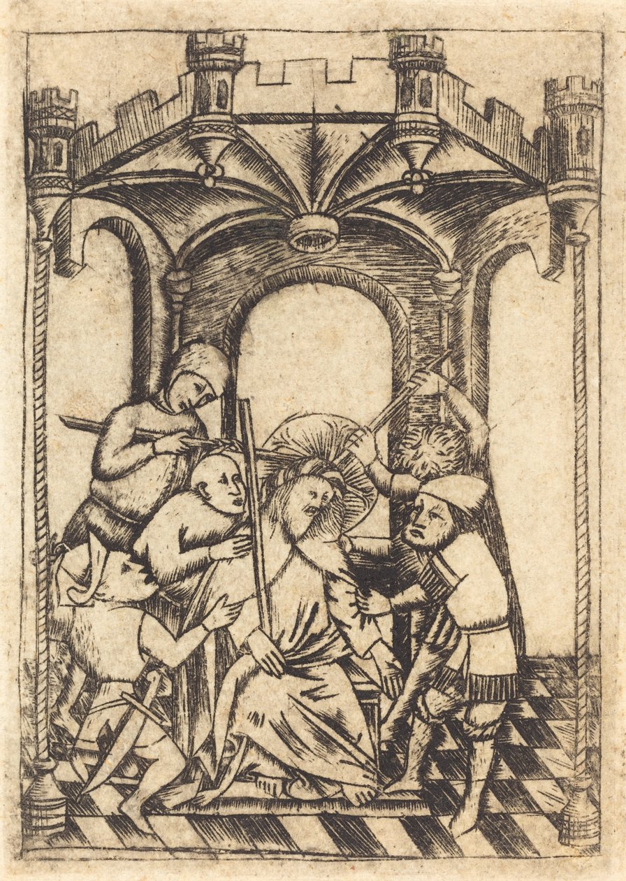 The Crowning with Thorns av Follower of Master of the Playing Cards