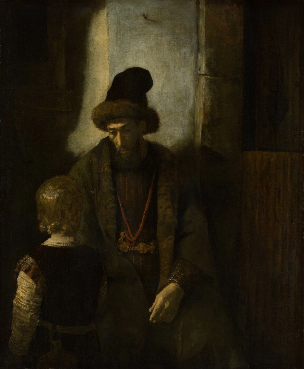 Jakobs farväl till Benjamin av Follower of Rembrandt van Rijn