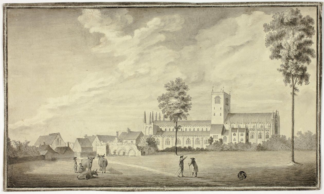 Gamla klosterkyrkan av Follower of Samuel Hieronymus Grimm
