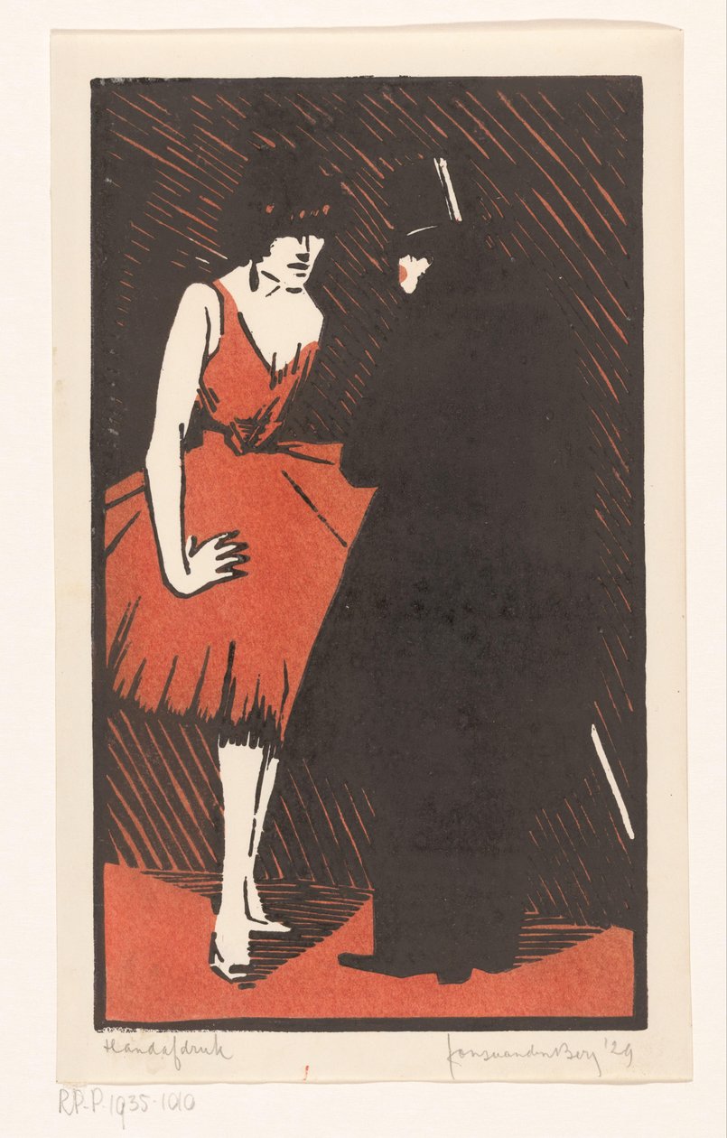 Dansare med en gentleman av Fons van den Berg (signed by artist)