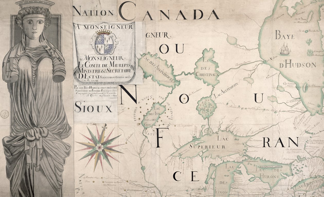 Karta över Nouvelle-France (Kanada) 1699 (se även 159120) av Fonville