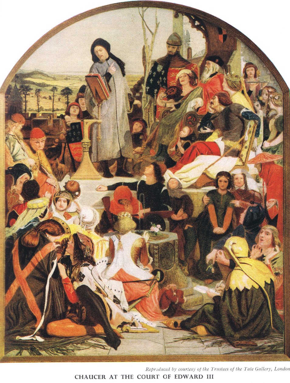 Chaucer vid Edward III:s hov, ca 1940-talet av Ford Madox Brown