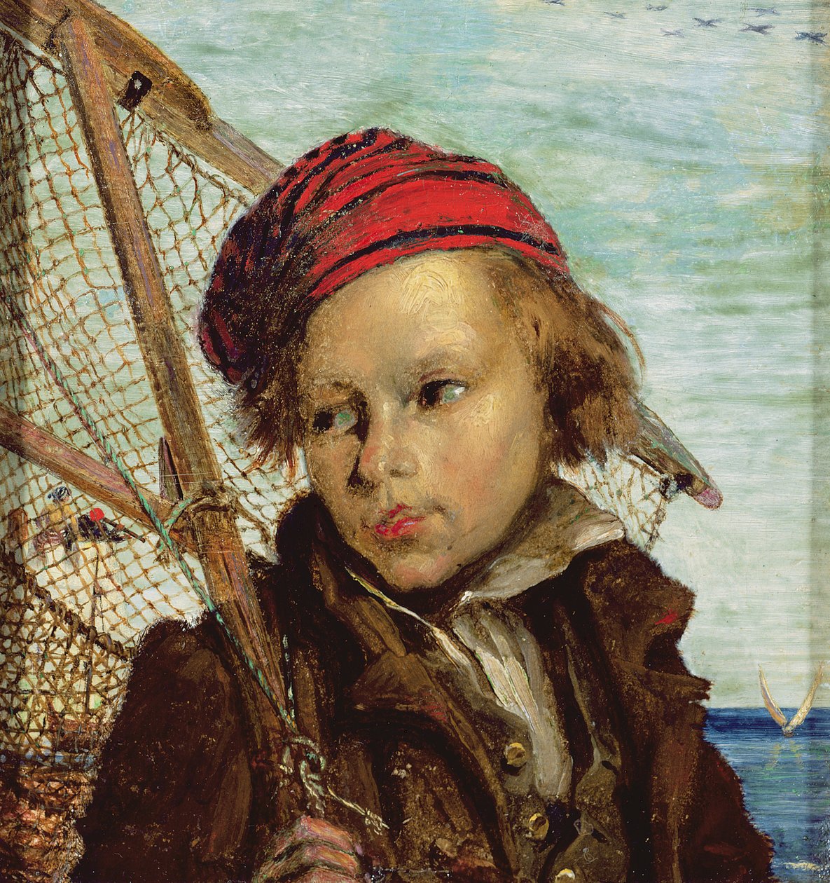Italian Fisherboy (olja på papper) av Ford Madox Brown