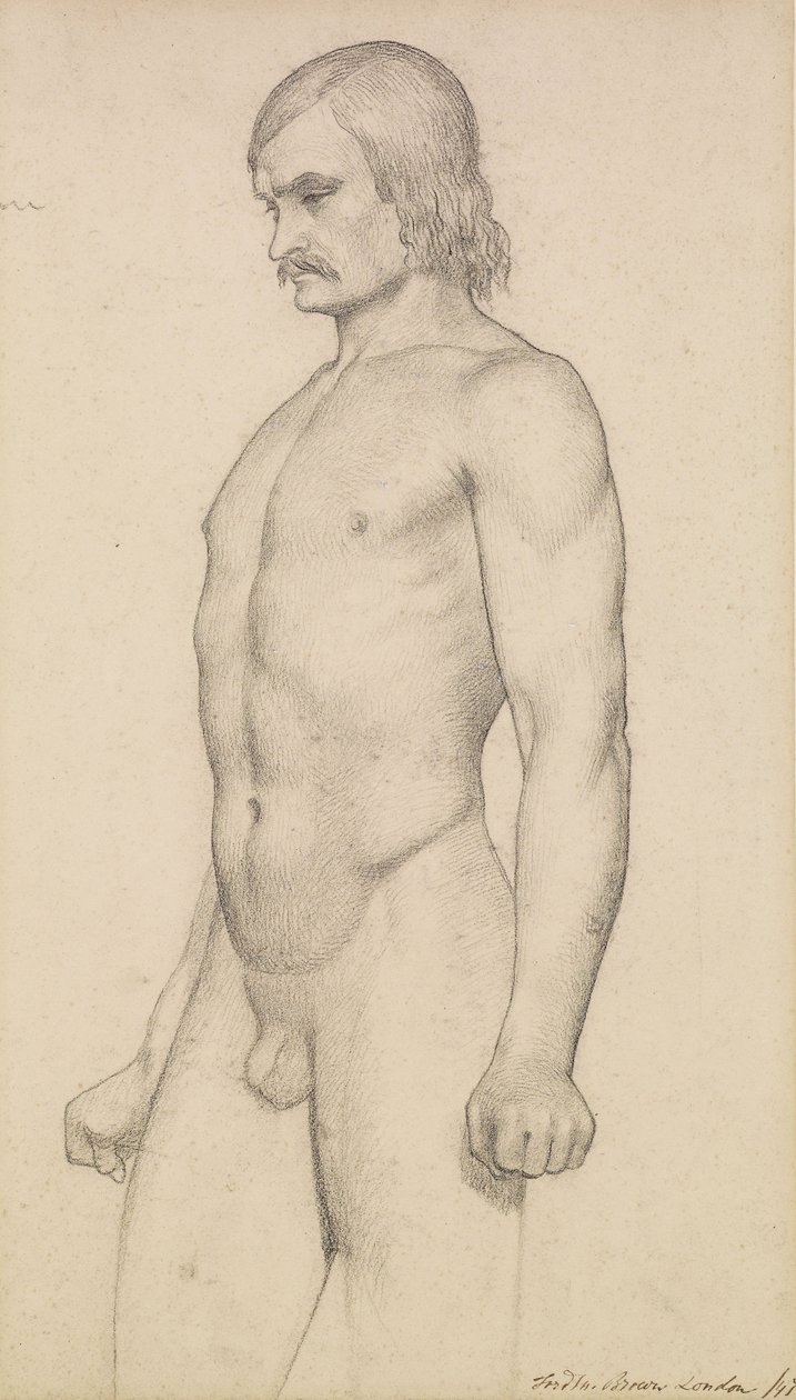 Manlig naken av Ford Madox Brown
