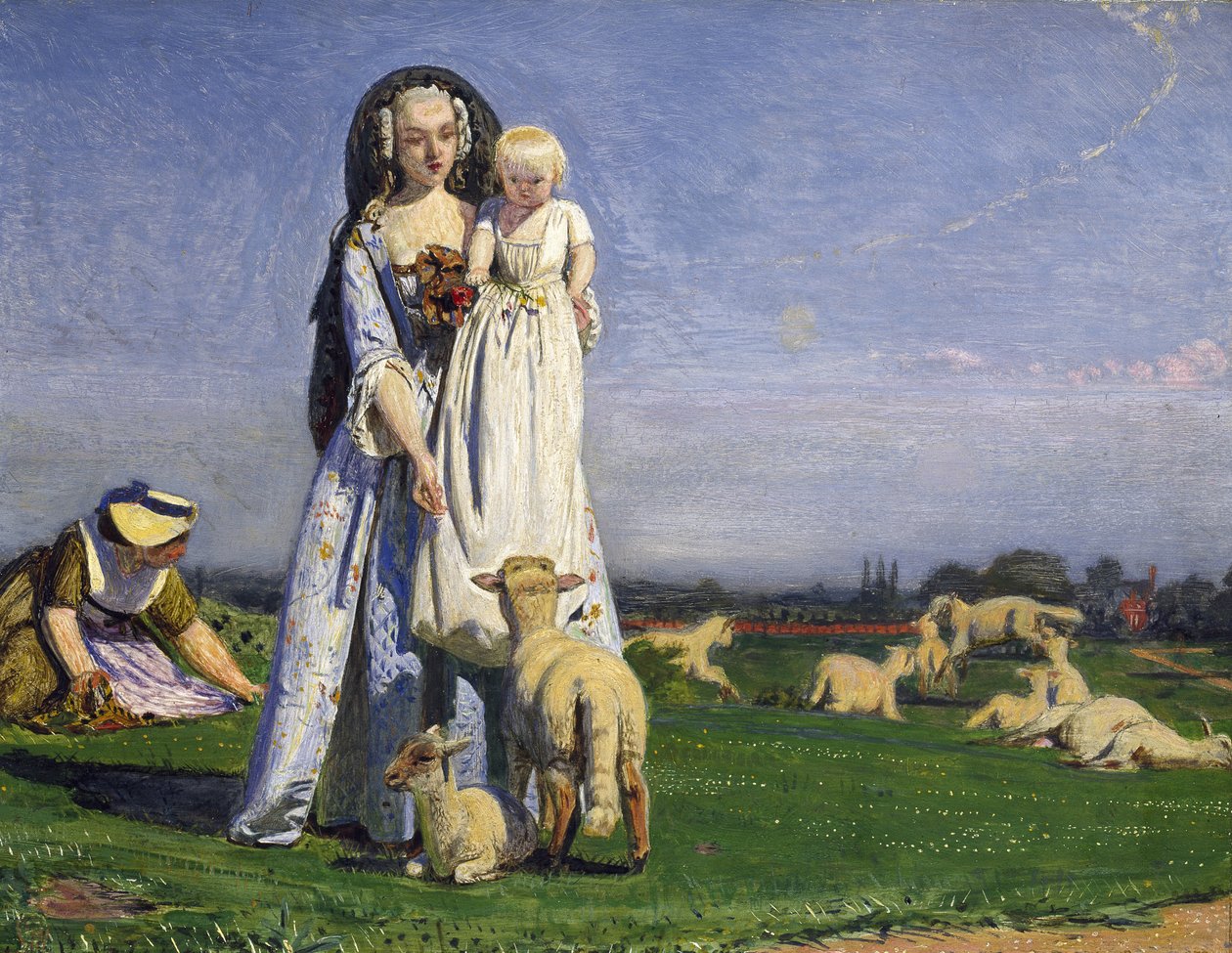 De vackra baa-lammen, 1852 av Ford Madox Brown