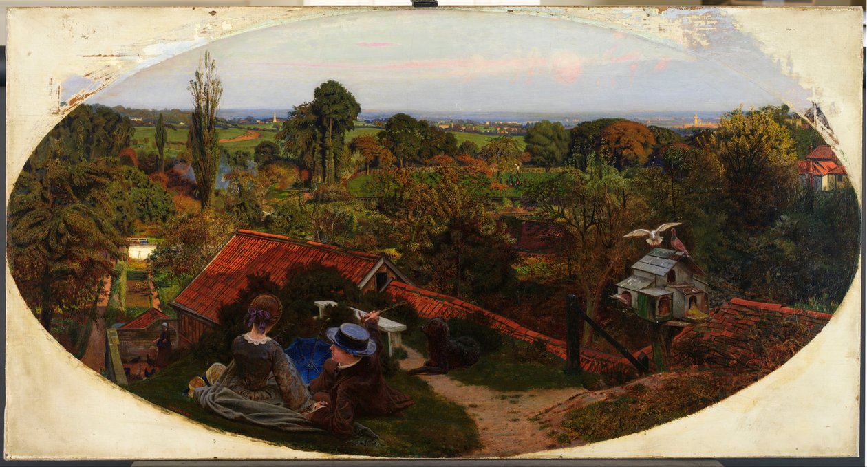 En engelsk hösteftermiddag, 1852-1853 av Ford Madox Brown