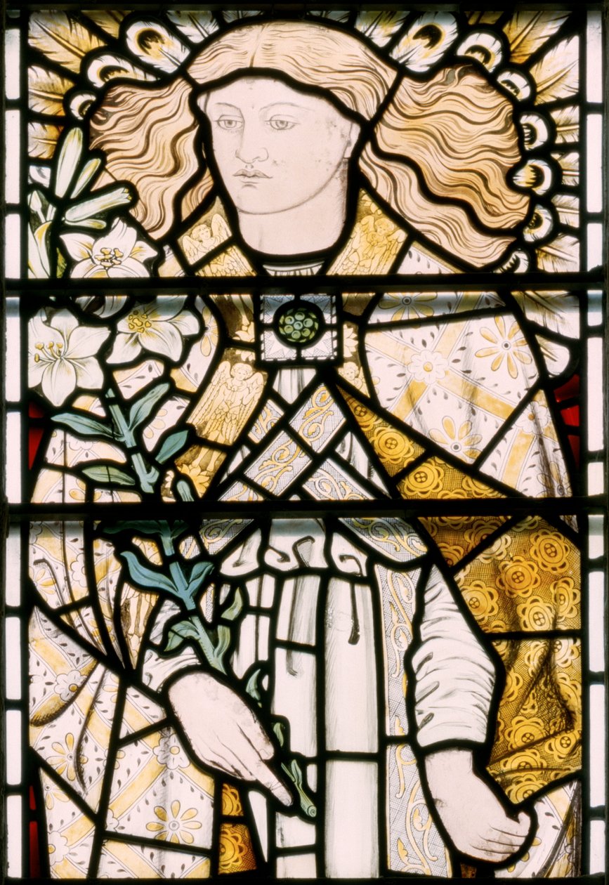 Ärkeängeln Mikael, 1862 (målat glas) av Ford Madox Brown