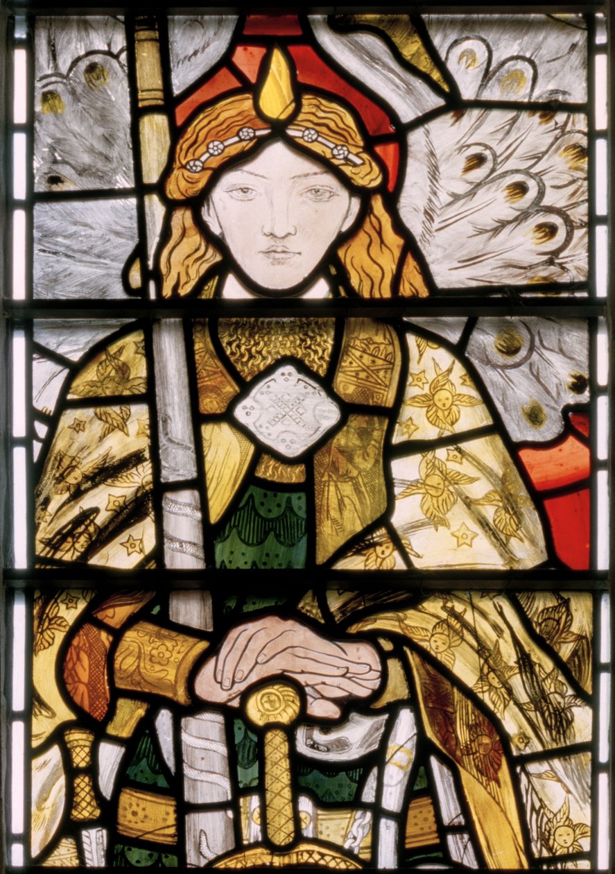 Ärkeängeln Uriel, 1862 (målat glas) av Ford Madox Brown