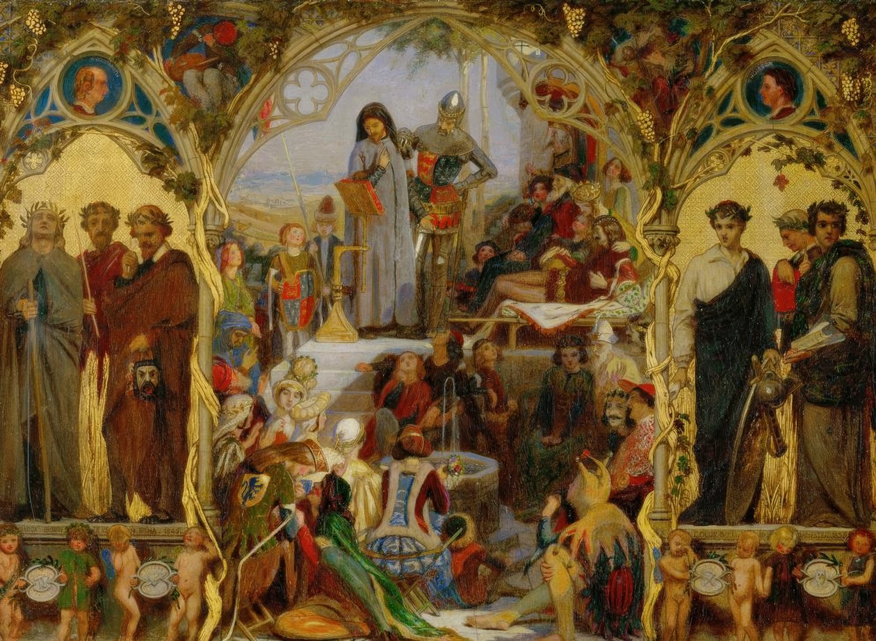 Chaucer, frön och frukter / Brun av Ford Madox Brown