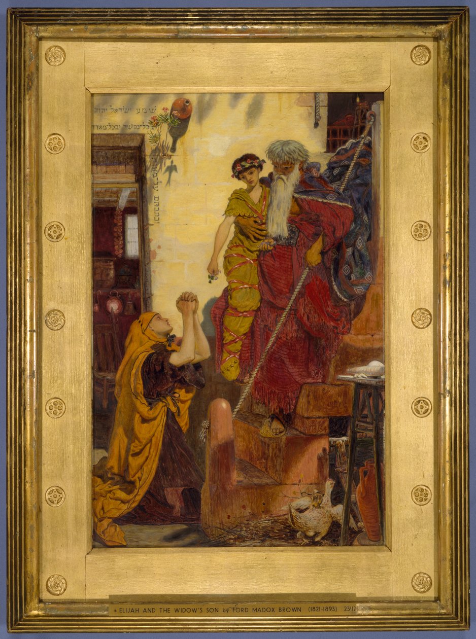 Elia och änkans son, 1864 av Ford Madox Brown