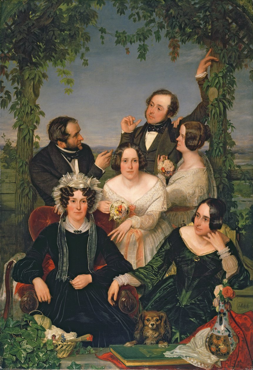 Family Group (The Bromley Family) 1844 (olja på duk) av Ford Madox Brown