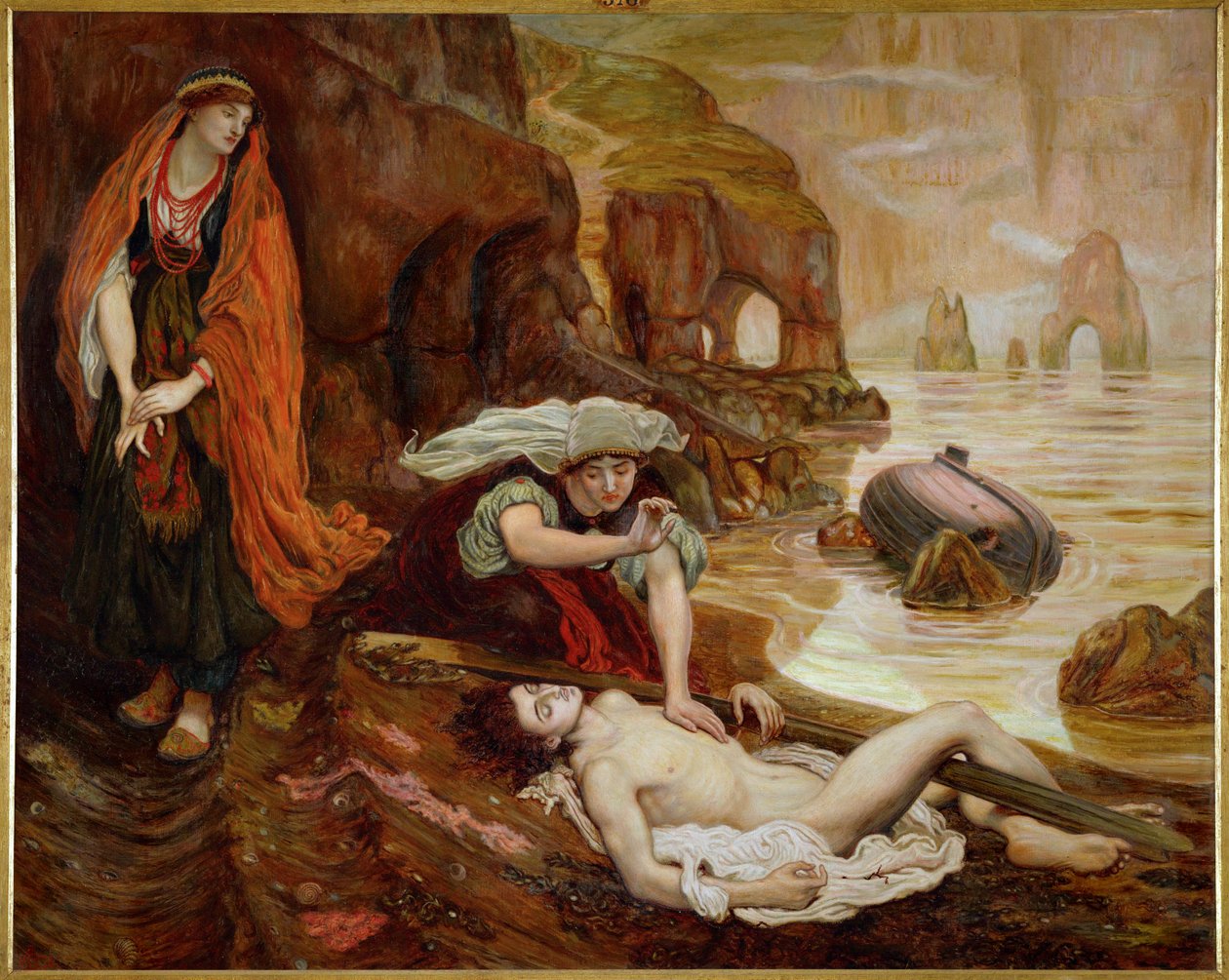 Haydee upptäcker Don Juans kropp ... (målning på duk) av Ford Madox Brown