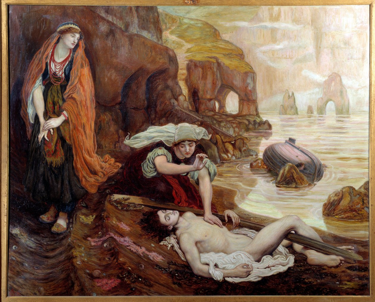 Haydee upptäcker kroppen av Don Juan Illustration till Lord Byrons sång 2. Målning av Ford Madox Brown (1821-1893) 1878 Sön. 1,15x1,42 m Paris, musee d