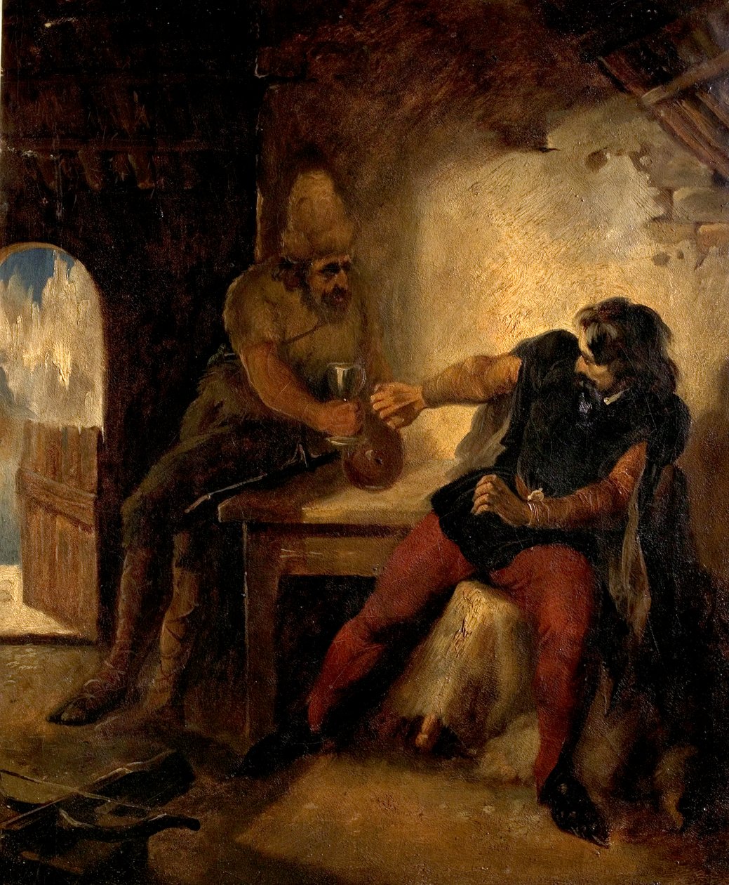 Manfred i Chamois Hunters Hut, ca 1850 av Ford Madox Brown