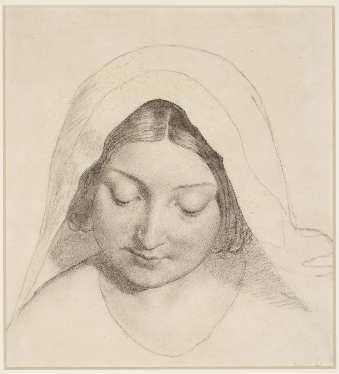 Oure Ladye från Saturday Night - Studie till Madonnans huvud av Ford Madox Brown