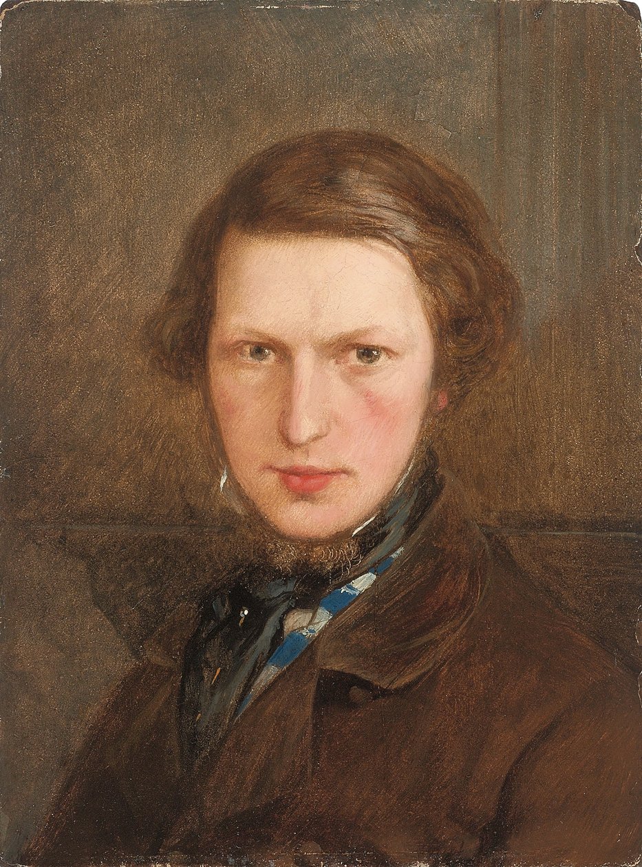 Självporträtt i brun kappa, ca. 1844 av Ford Madox Brown