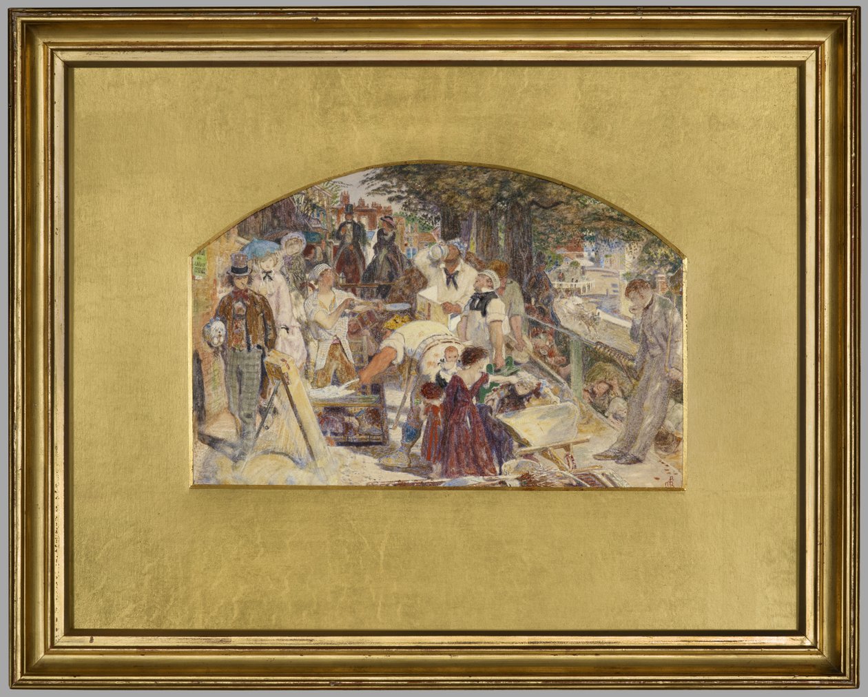 Studie till målningen "Arbete", ca 1856 (akvarell på papper) av Ford Madox Brown