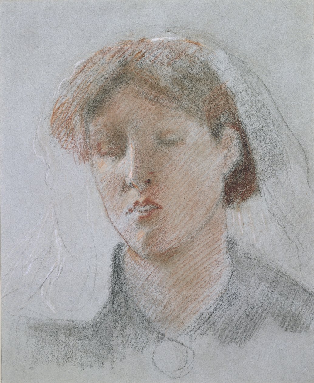 Konstnärens fru Emma på sin bröllopsdag av Ford Madox Brown