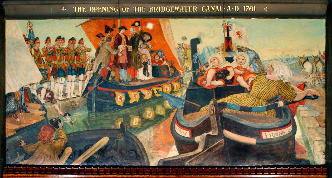 Öppnandet av Bridgewater-kanalen AD 1761 av Ford Madox Brown