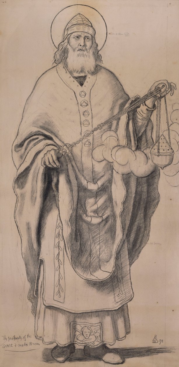 Zachariah, tecknad serie för målat glas i Knaresborough, 1872 av Ford Madox Brown