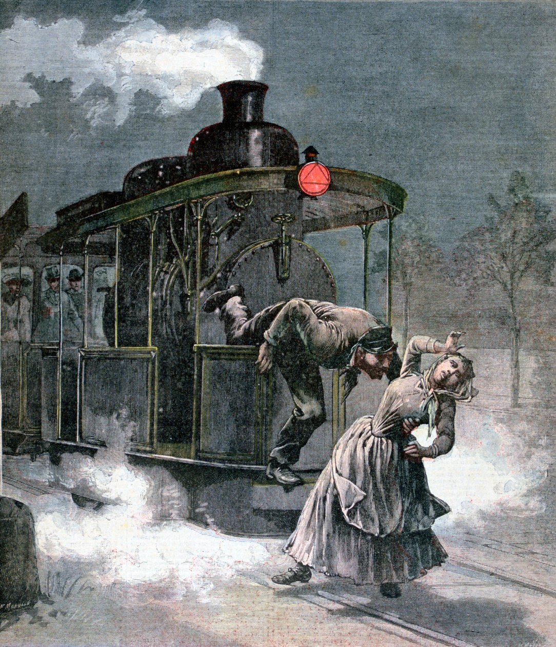 Olycka på järnvägslinjen Marly-le-Roi, Frankrike, 1891 av Fortuné Méaulle