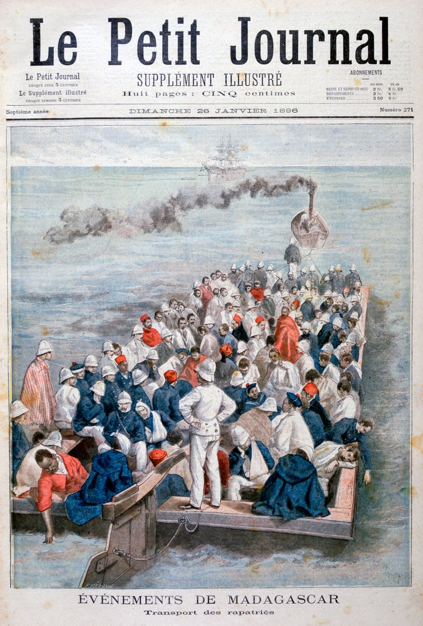 Händelser på Madagaskar: repatrieringen av franska trupper, 1896 av Fortuné Méaulle