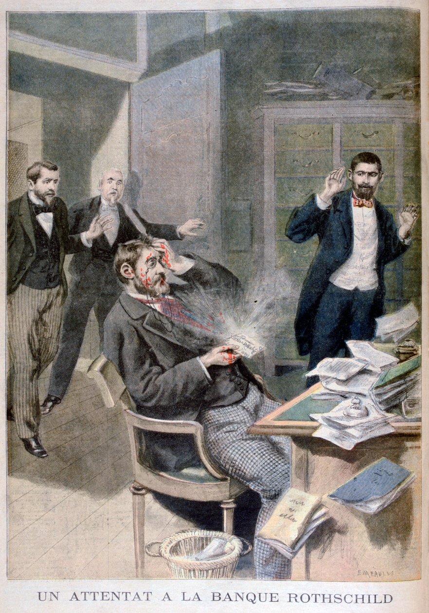 Explosion av en brevbomb skickad till Baron Alphonse de Rothschild, 1895 av Fortuné Méaulle
