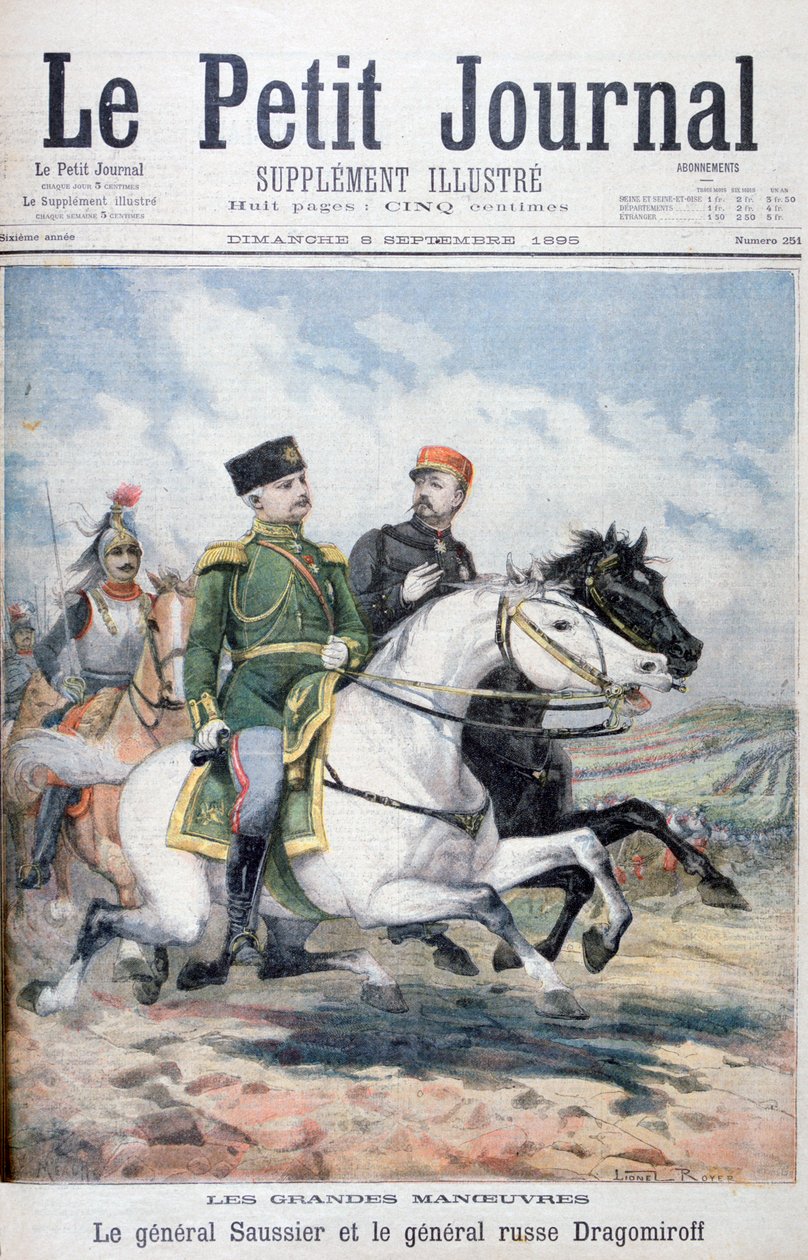 Franske general Saussier och ryske general Dragomirov, 1895 av Fortuné Méaulle