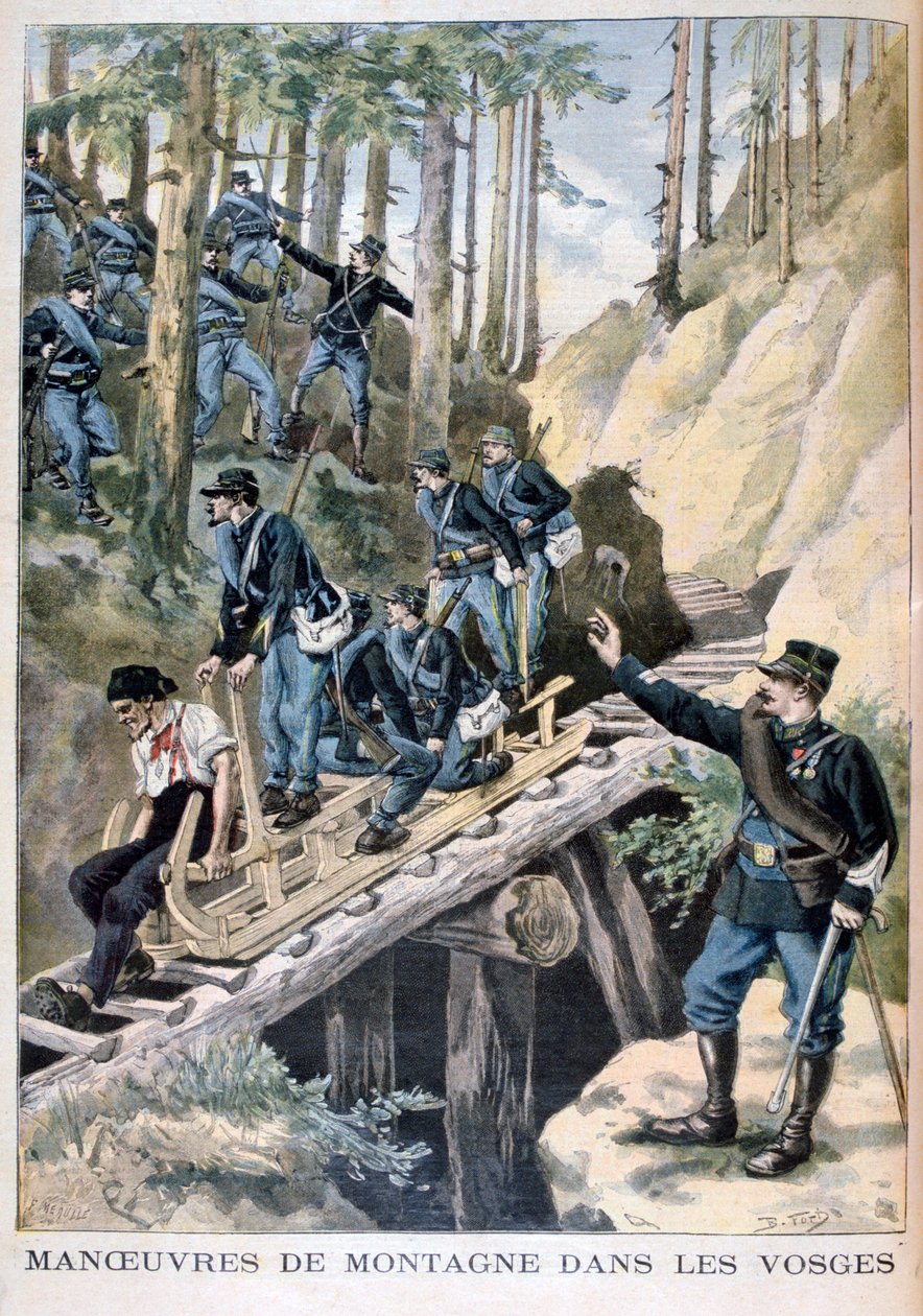 Franska militära manövrar i Vogeserna, 1896 av Fortuné Méaulle